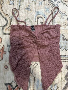 Windsor Mauve Lace Twist-Front Camisole